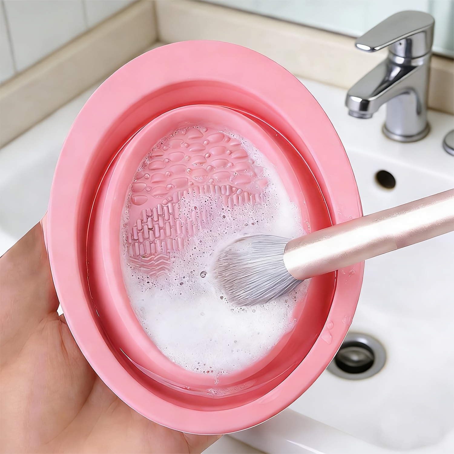 Beauty Makeup Sponge - Składana silikonowa miska do czyszczenia pędzli