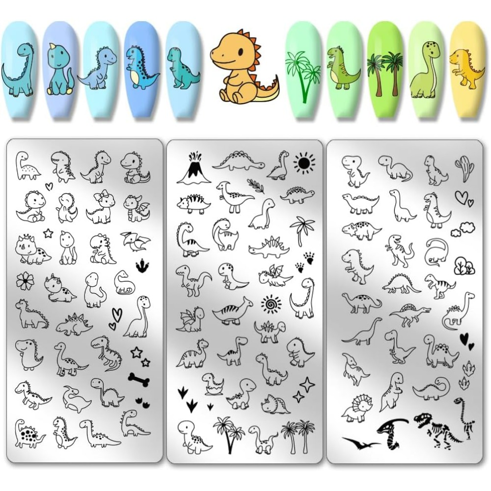 Nail Art Stamping Kit - 3 szt. Płytek do stemplowania paznokci