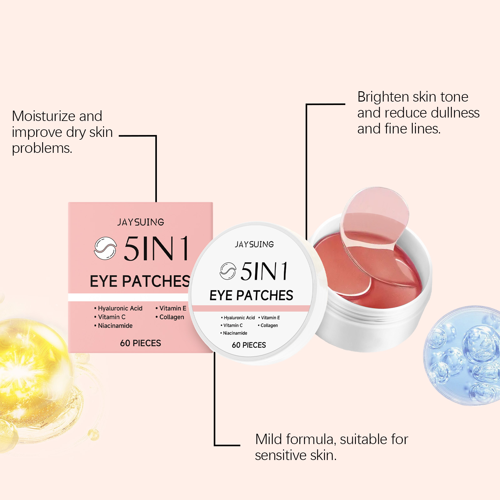 JAYSUING 5-w-1 Płatki pod oczy – Collagen Eye Patch recenzja i cena