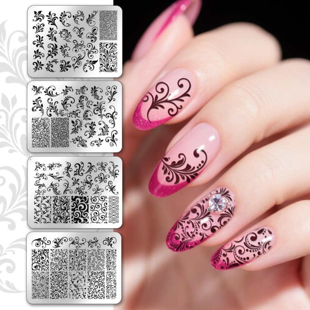 4 sztuki płyt do stemplowania  – Nail Art Stamping Kit recenzja i cena