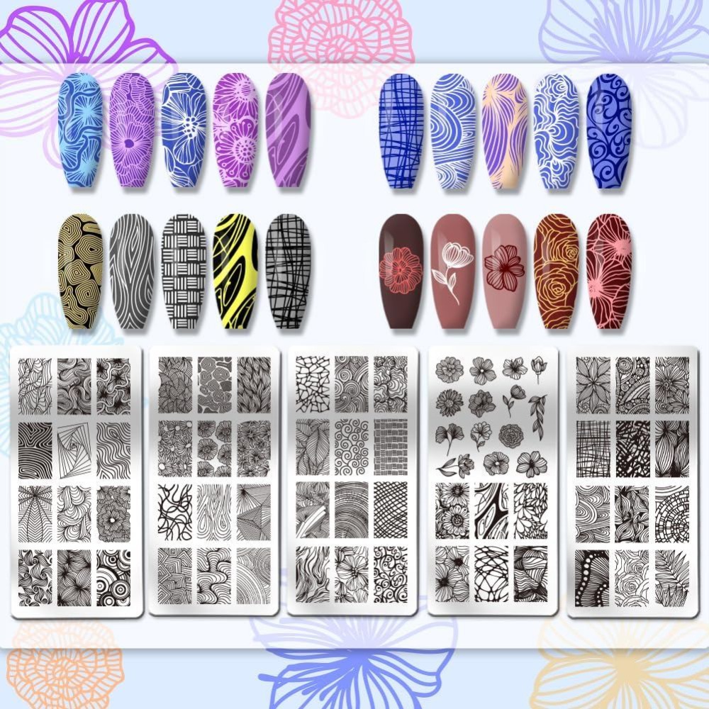 5 szt. Szablonów do zdobienia  – Nail Art Stamping Kit recenzja i cena