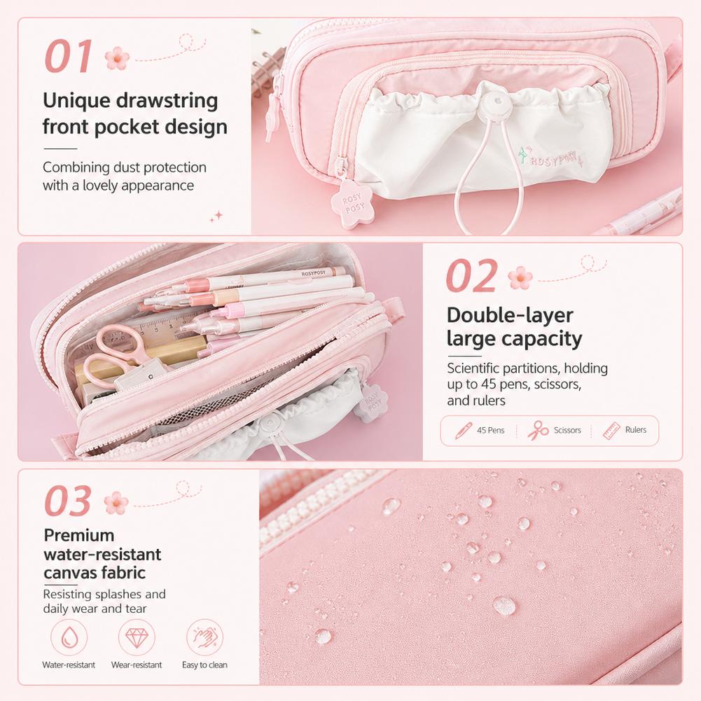 Piórnik ze sznurkiem, dwuwarst – Beauty Makeup School recenzja i cena